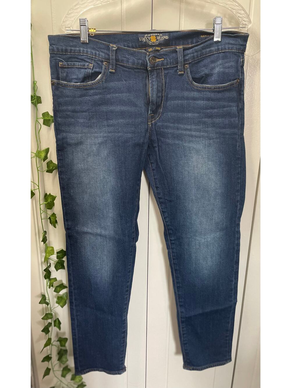 Lucky Brand Lola Womans Dark Denim Straight Ankle Jeans Size 10